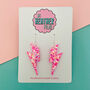 Large Pink Iridescent Lightning Bolt Earrings, thumbnail 9 of 9