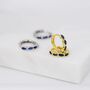 Sapphire Blue Marquise Cz Huggie Hoop Sterling Silver, thumbnail 2 of 11