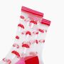 Toadstools Combed Cotton Sheer Pop Socks In Red, thumbnail 2 of 4