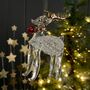 Glass Reindeer Hanging Christmas Decoration, thumbnail 1 of 2