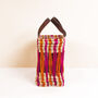 Decorative Reed Basket, Pink And Orange Stripe, thumbnail 6 of 6