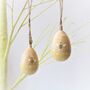 Set Of Two Wooden Hanging Easter Eggs With Painted Bees, thumbnail 1 of 3