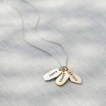 Personalised Mixed Gold Organic Tag Necklace, 5 of 8