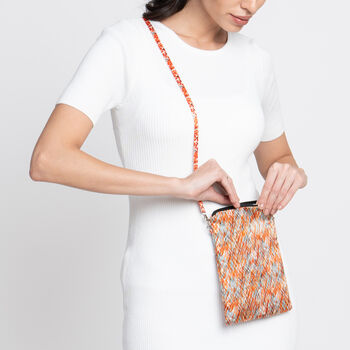 Silk Zipped Crossbody Bag Crosshatch, 8 of 12