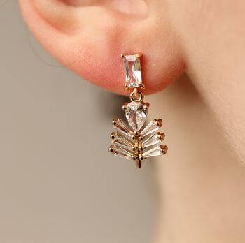 Art Deco Crystal Feather Earrings, 2 of 7