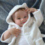 Personalised Twins Soft Baby Dressing Gowns In White, thumbnail 4 of 9