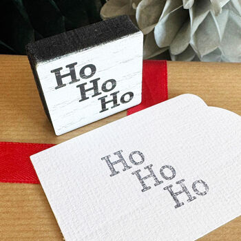 Square Ho Ho Ho Stamp Christmas Stamp Craft, 2 of 6