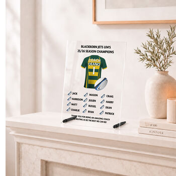 Custom Rugby Coach Thank You Plaque Award, 5 of 5