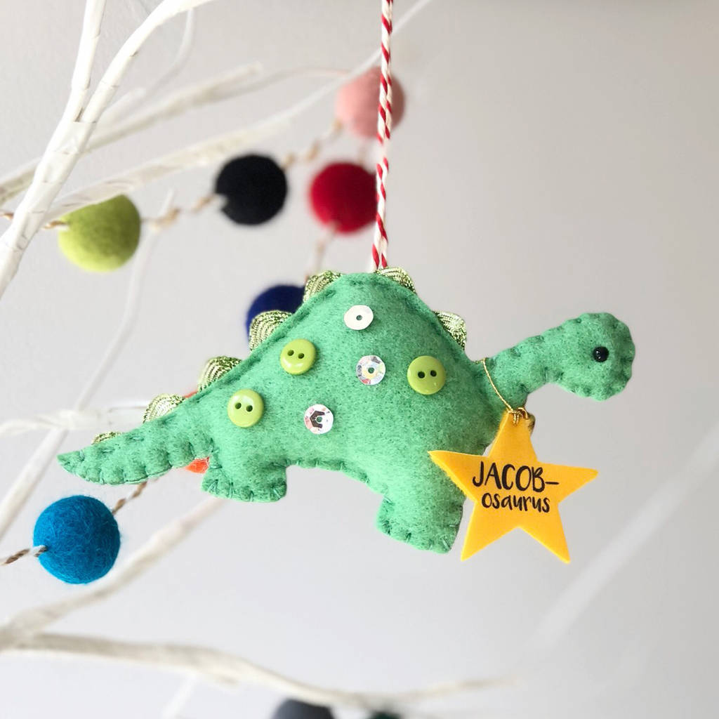 baby's first christmas dinosaur tree decoration by miss shelly designs ...