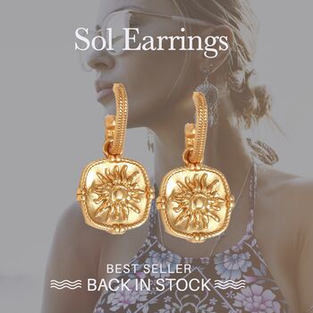 Sol Earrings Reversible Earrings 18k Gold Plated Titanium, Tarnish Free, Hypoallergenic + Waterproof, 2 of 11