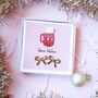 Christmas Bow Message Stud Earring, thumbnail 1 of 5