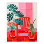 Hothouse Flowers Bright Red Pink Plants Wall Art Print, thumbnail 6 of 6