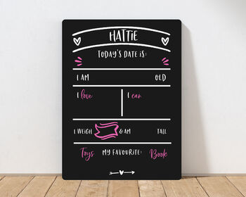 Personalised First Birthday Chalkboard, 3 of 5