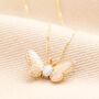 Opal Butterfly Pendant Necklace In Gold, thumbnail 1 of 3