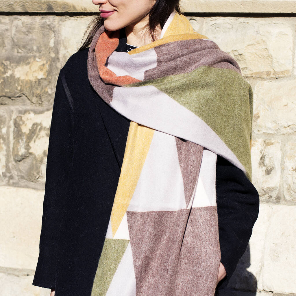 Personalised Blocks Geometric Cashmere And Modal Scarf, 1 of 12