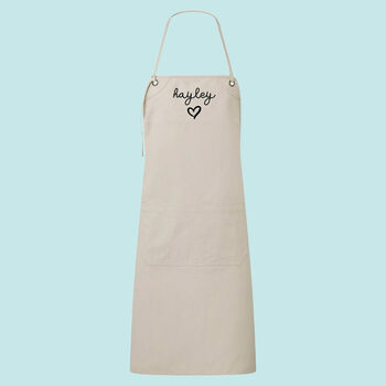Personalised Modern Neck Tie Apron With Heart, 2 of 8