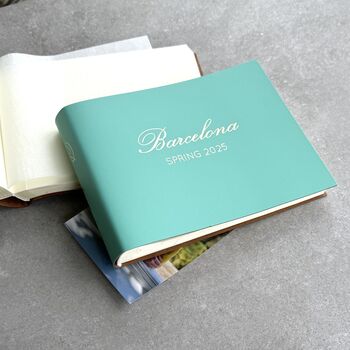 Personalised Recycled Leather Milestone Photo Album, 3 of 7