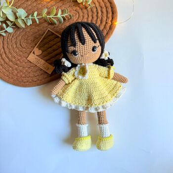 Handmade Crochet Black Doll, 5 of 12