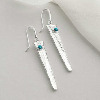 Sterling Silver Gemstone Waterfall Earrings, 7 of 8