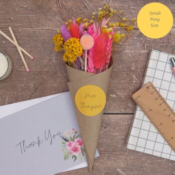Personalised Thank You Teacher Dried Flower Posy, 4 of 8