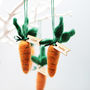 Set Of Five Felt Carrot Decorations, thumbnail 6 of 11