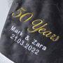 Personalised Golden Wedding Anniversary Charcoal Throw, thumbnail 3 of 4