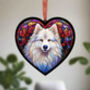 Samoyed Stained Glass Effect Heart Suncatcher, thumbnail 2 of 5