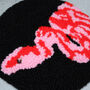 Pink And Red Snake Punch Needle Wall Art Hang, thumbnail 3 of 3