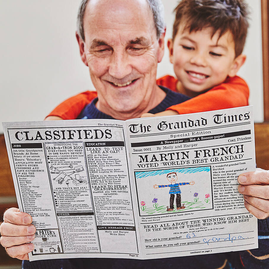 'The Grandad Times' Personalised Newspaper For Grandad, 1 of 8