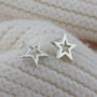 Sterling Silver Star Stud Earrings, thumbnail 2 of 3