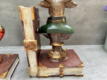 Set Of Elegant Suited Deer Bookends Novelty Décor Gift, 12 of 12