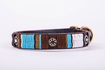 Leather Beaded Dog Collar, 11 of 12