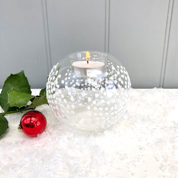 Christmas Glass Snowball T Light Holder, 3 of 4
