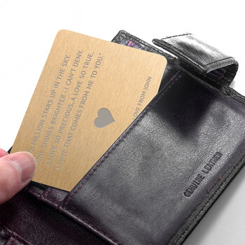 Personalised Love Note Metal Wallet Keepsake, 2 of 8