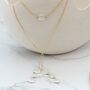 Chain Lariat Necklace With White Coin Pearls, thumbnail 9 of 11