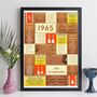 Personalised 60th Birthday Print Music 1965 Year Gift, thumbnail 9 of 12