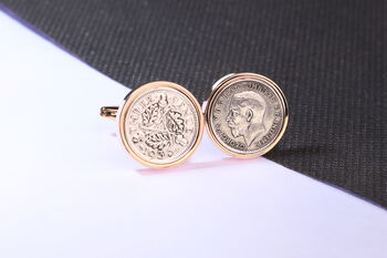 1936 90th Birthday Silver Threepence Coin Cufflinks, 3 of 5