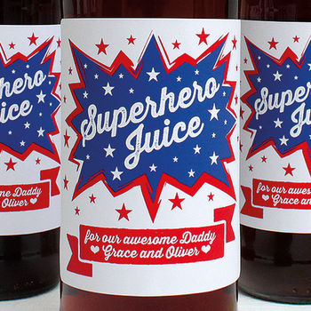 Personalised Daddy Superhero Juice Beer Labels, 2 of 4
