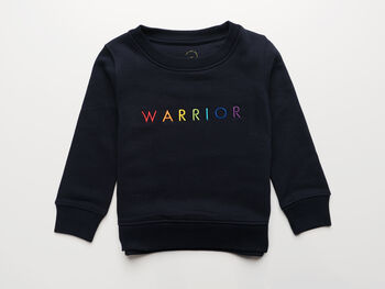 'Warrior' Embroidered Children's Organic Sweatshirt, 6 of 8
