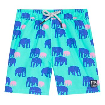 Father And Son Matching Green Elephants Swim Shorts By Tom and Teddy ...
