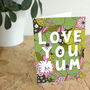 Love You Mum Vintage Floral Design Card, thumbnail 5 of 5