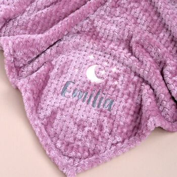 Personalised Initial Embroidered Maroon Baby Blanket, 2 of 6