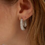 Elliptical Oval Chunky Hoop Sterling Silver Earrings, thumbnail 1 of 4