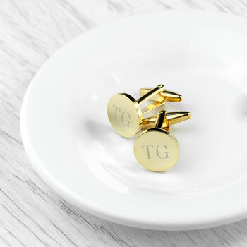 Monogrammed Round Cufflinks, 10 of 12