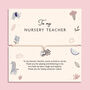 Nursery Teacher Thank You Bracelet – Heart And Flower Charm Gift For Teacher, thumbnail 5 of 12