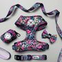 Candy Floral Dog Harness Lead Collar Waste Bag Set Bundle, thumbnail 4 of 11