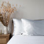 Silk Pillowcase White 100% Pure Soft Mulberry Silk Floral Luxury Hair Care Standard Double 50x75cm, thumbnail 4 of 5