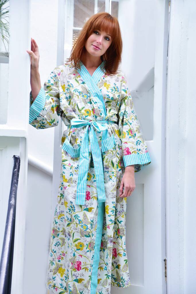 printed cotton dressing gown