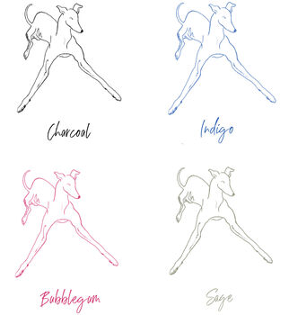 Frisky Whippet Playful Sighthound Line Art, 3 of 4