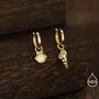 Mismatched Sea Shell Huggie Hoops Earrings In Sterling Silver, thumbnail 4 of 12